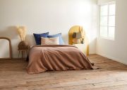Couverture Sarenne acrylique Courtelle/coton Havane/beige 180x240 - Toison d'Or