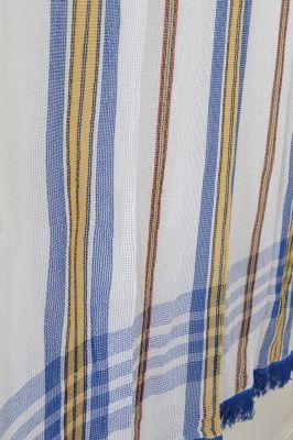 Rideau de porte Miramas marseillais coton/polyester/acrylique Bleu 140x250 - Toison d'Or