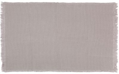 Tapis Albertine en coton tissage chevrons et franges coloris gris 85x140 - Nattiot