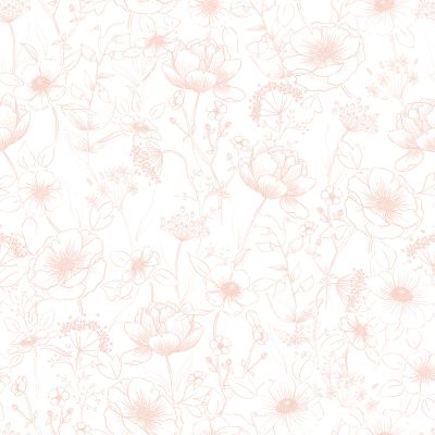 Papier peint Botany motif fleurs rose Rouleau 10m - LILIPINSO