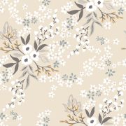 Papier peint Braylynn motif floral beige Rouleau 10m - LILIPINSO