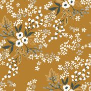 Papier peint Braylynn motif floral jaune foncé Rouleau 10m - LILIPINSO