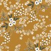 Papier peint Braylynn motif floral jaune foncé