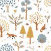 Papier peint Jöro motif forêt et renard multicolore