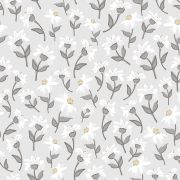 Papier peint Picnic day motif marguerites gris Rouleau 10m - LILIPINSO