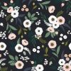 Papier peint Wonderland motif fleurs d'anémones noir