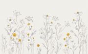 Papier peint panoramique Chamomile motif fleurs gris 400x248cm - LILIPINSO