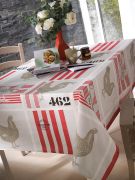Nappe Country House toile cirée Rouge 140x250 - CALITEX