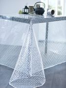 Nappe Zilis PVC Transparent/blanc 140x250 - CALITEX
