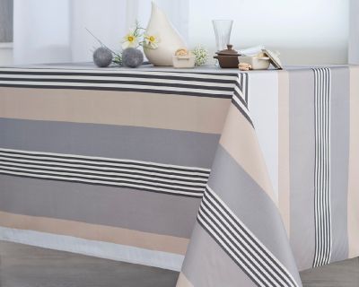 Nappe Jacquard Betty polyester enduit acrylique Ardoise 160x160 - NYDEL