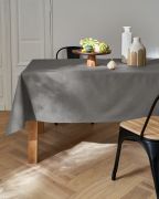 Nappe Savane coton enduit acrylique gris 160x160 - NYDEL