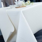 Protege table en mousse et enduction PVC blanc rond Ø135 - NYDEL