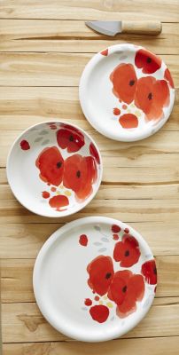 Assiette calotte Poppies coquelicots effet aquarelle Ø18 cm - Sylvie Thiriez
