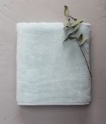 Drap de bain uni Soft en coton/lyocell coloris bleu 100x150 - Sylvie Thiriez