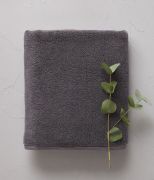 Drap de bain uni Soft en coton/lyocell coloris granit 100x150 - Sylvie Thiriez