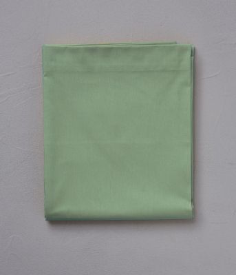 Drap de lit uni en coton coloris vert Romarin 180x290 - Sylvie Thiriez