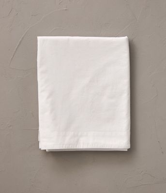 Drap de lit uni en percale lavée coloris blanc Saline 180x290 - Sylvie Thiriez