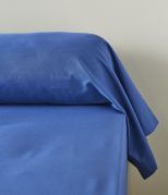 Drap housse uni en coton coloris bleu jean 200x200 - Sylvie Thiriez