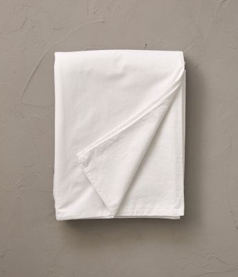 Housse de couette uni en percale lavée coloris blanc Saline 160x210 - Sylvie Thiriez