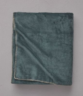 Plaid Bien au chaud polyester vert irlande 150x175 - Sylvie Thiriez