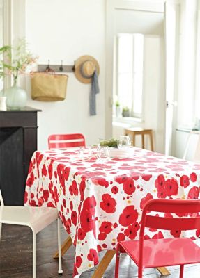 Serviette de table métis Poppies coquelicots imprimés coton/lin 47x47 - Sylvie Thiriez