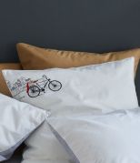 Taie d'oreiller Amsterdam en percale coloris blanc 50x70 - Sylvie Thiriez