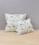 Taie d'oreiller imprimée Cévennes en coton coloris blanc craie 50x70 - Sylvie Thiriez