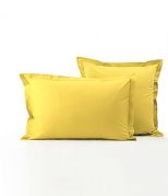 Taie d'oreiller uni en percale coloris jaune abeille 40x60 - Sylvie Thiriez