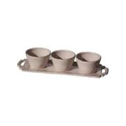Coupelles et son plat faïence Romantique rose Coupelles et son plat faïence Romantique rose