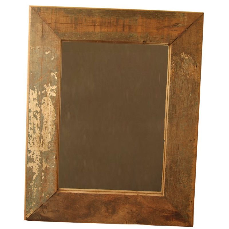 Miroir à suspendre bois recyclé aspect vieilli 60x49 - Les Sculpteurs du lac