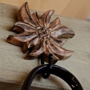 Patère bois métal Edelweiss 1 crochet - Les Sculpteurs du lac
