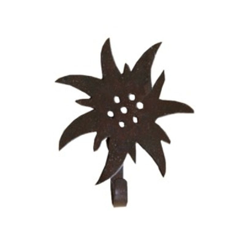 Patère métal chocolat 1 crochet Edelweiss - Les Sculpteurs du lac