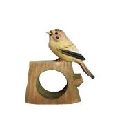 Rond de serviette Oiseau en bois sculpté et peint main - Les Sculpteurs du lac