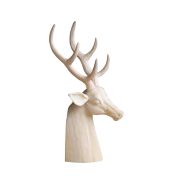 Tête de cerf en bois sculpté tilleul coloris naturel - Les Sculpteurs du lac