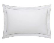 Taie d'oreiller Louvre en percale coloris blanc/sable 50x75