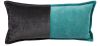 Coussin Carlotta velours turquoise velours anthracite 50x25