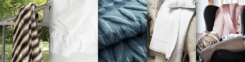 Jetés de lit - couvre lit tissu gaufré, coton et soie, coton lavé ...