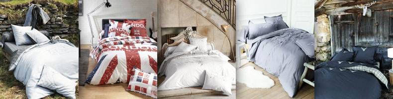 Parures de lit, housses + taies - parure de lit en percale, coton, satin de coton ...