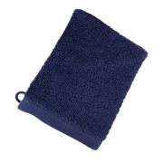 Gant de toilette coton peigné uni Bleu marine 15x21 - Liou