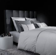 Housse de couette Liz T. Blanc/argent percale 240x220 - Liou