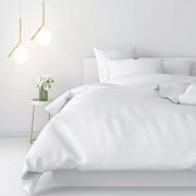 Housse de couette Majectic Essentiel BIO Percale Coton Blanc 240x220 - Liou