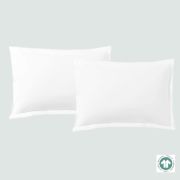 Lot 2 taies d'oreiller Majectic Essentiel BIO Percale Coton Blanc 50x70 - Liou