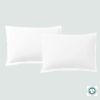 Lot 2 taies d'oreiller Majectic Essentiel BIO Percale Coton Blanc 50x70