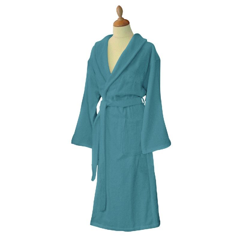 Peignoir éponge Liou uni 500 gr bleu tempête taille L - Liou