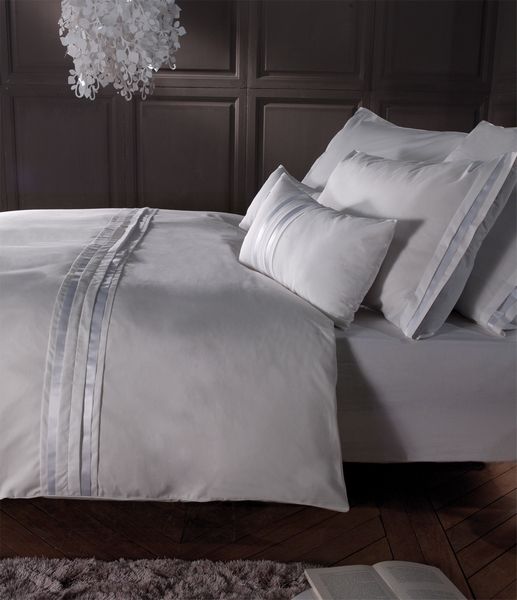 Taie de coussin Grace K blanc percale 30x50 - Liou