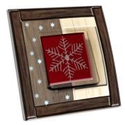 Cache trou décoré Flocons 2 bois - Decorupteur