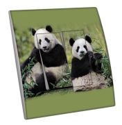Interrupteur décoré Animaux / Pandas double - Decorupteur