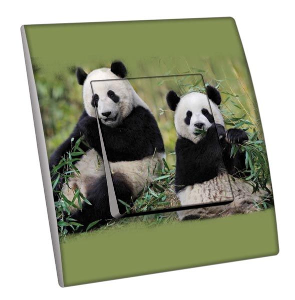 Interrupteur décoré Animaux / Pandas simple - Decorupteur