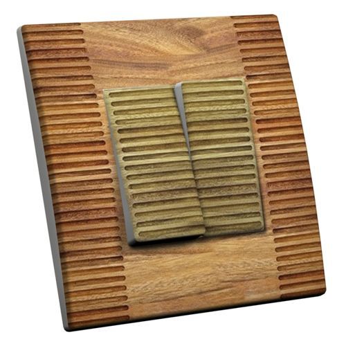 Interrupteur décoré Bois stries double - Decorupteur