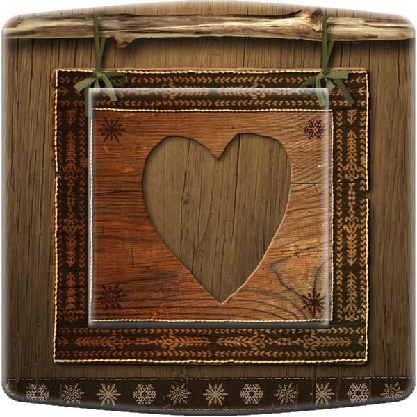 Interrupteur décoré Coeur bois simple - Decorupteur